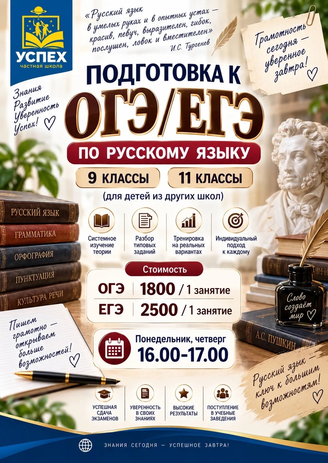 Подготовка к ОГЭ, ЕГЭ по русскому языку